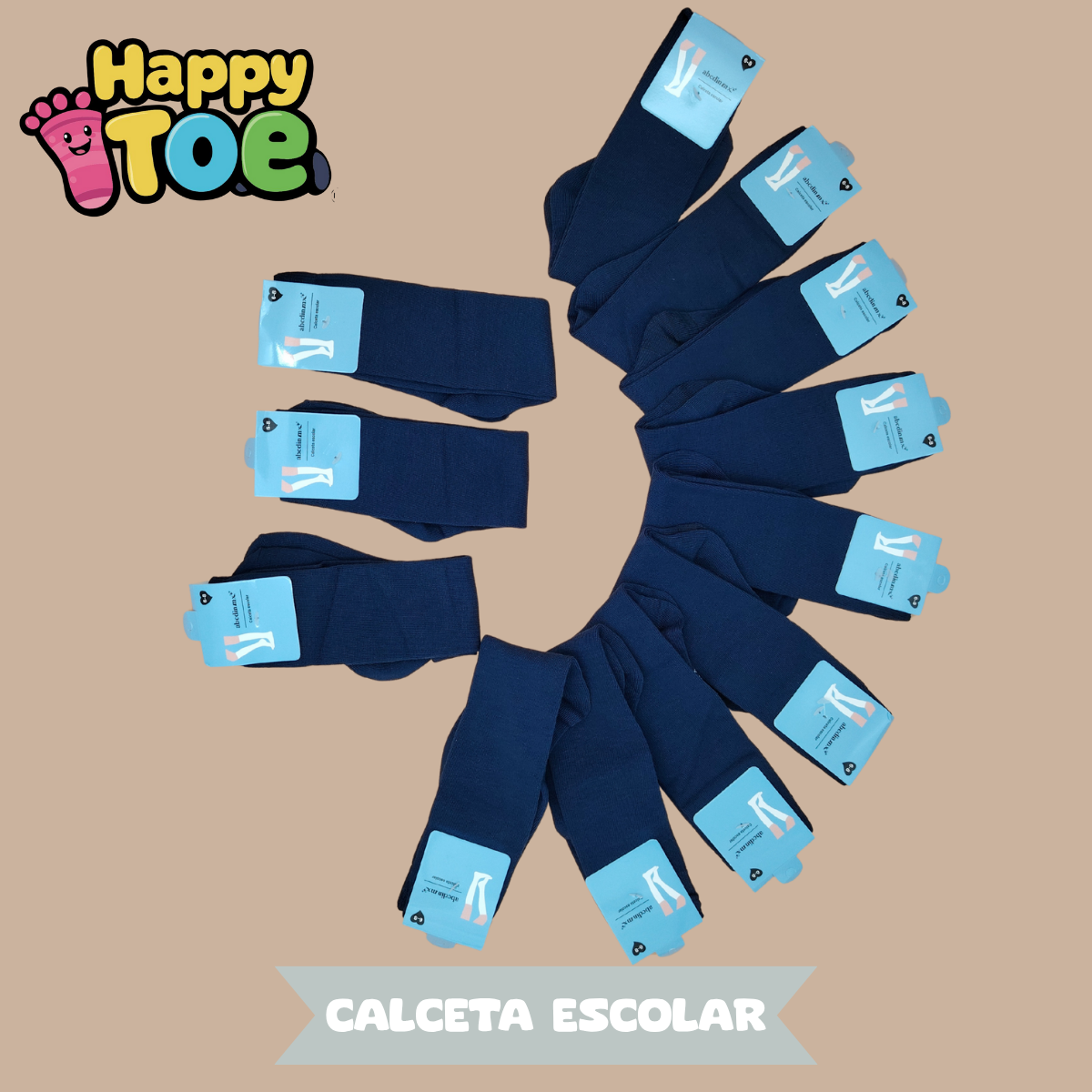 PAQUETE EMPRENDEDOR ESCOLAR AZUL Y BLANCO PARA TODAS LAS EDADES, 48 PARES DE CALCETINES POR SOLO $674